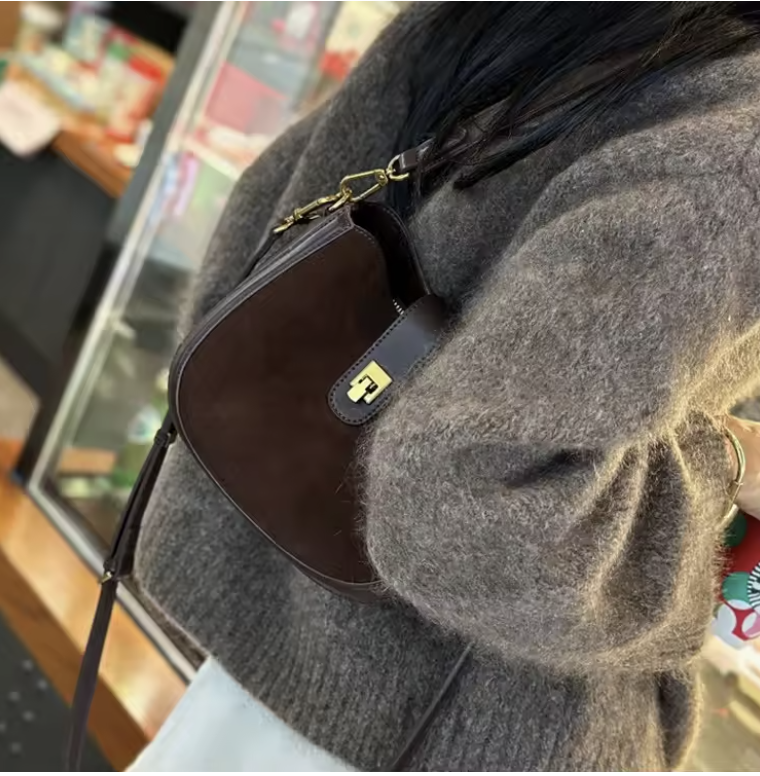 Genuine Leather Shoulder Bag - Soft Crossbody Handbag