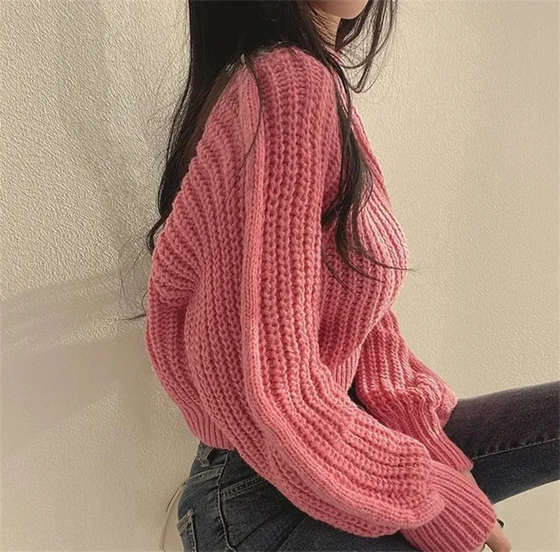 Harajuku Lantern Sleeve Knit Sweater
