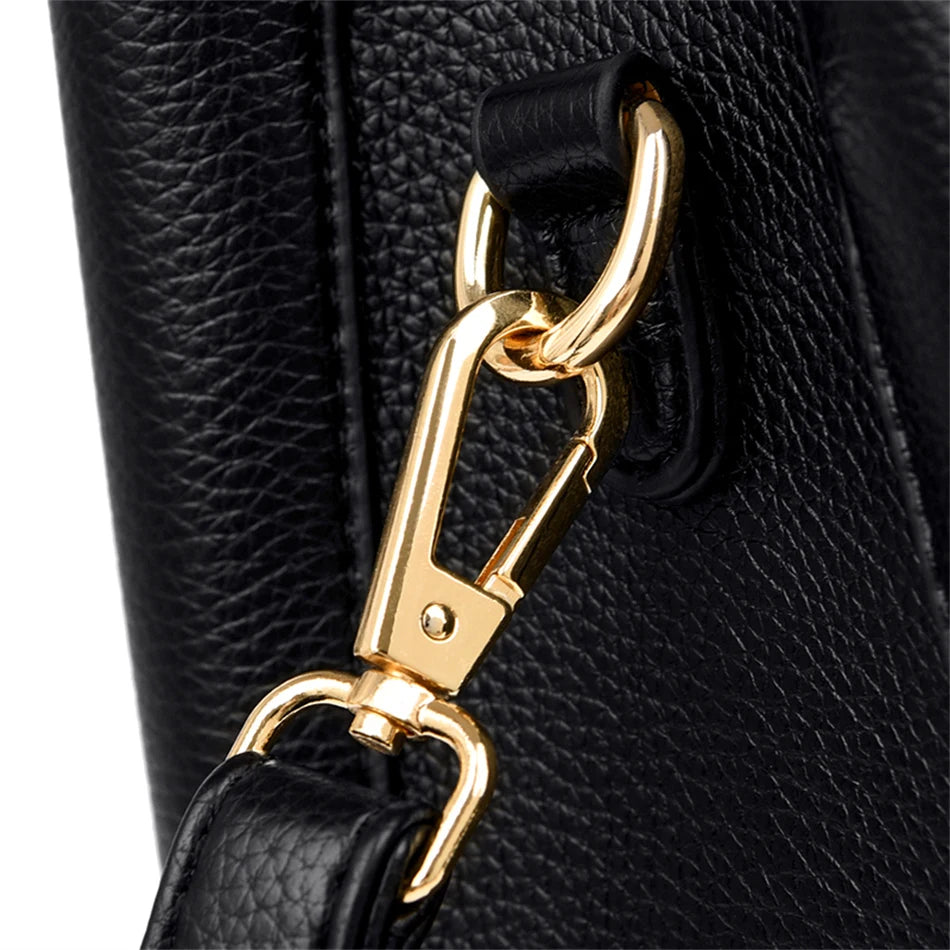 3-lagige Umhängetasche aus Leder