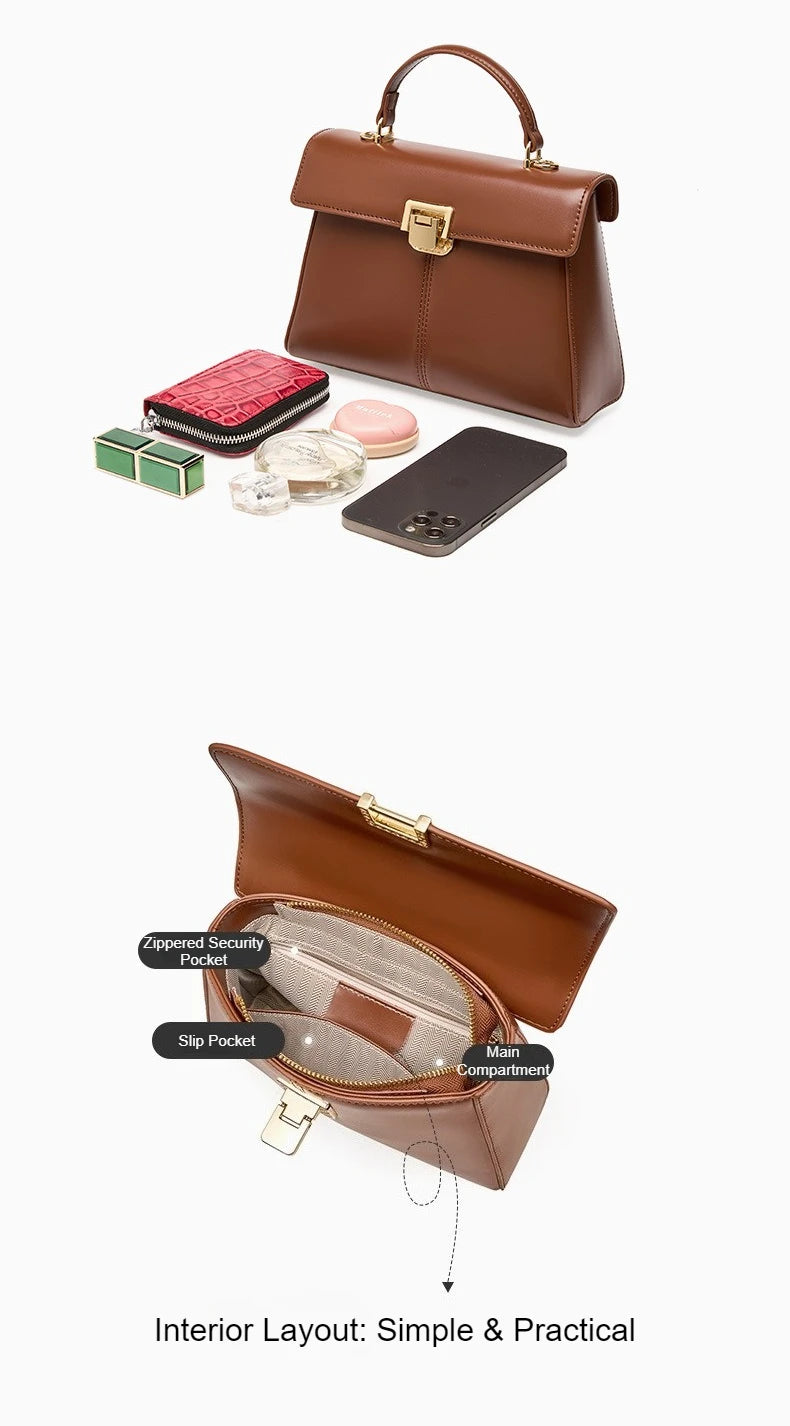 Umhängetasche aus echtem Leder – Designer-Tote 