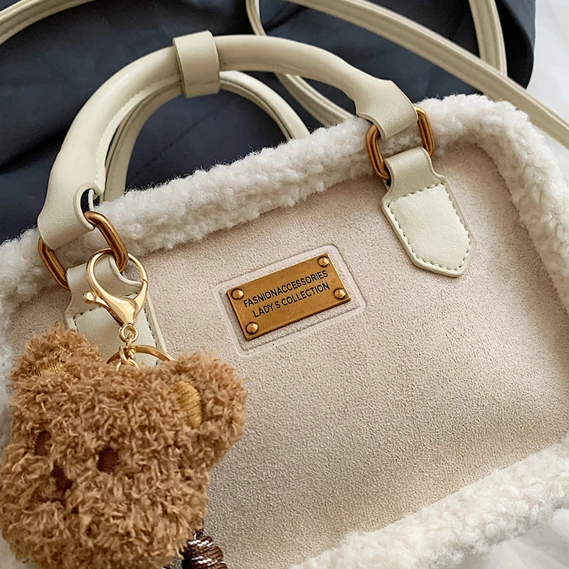 Lamb Wool Plush Handbag