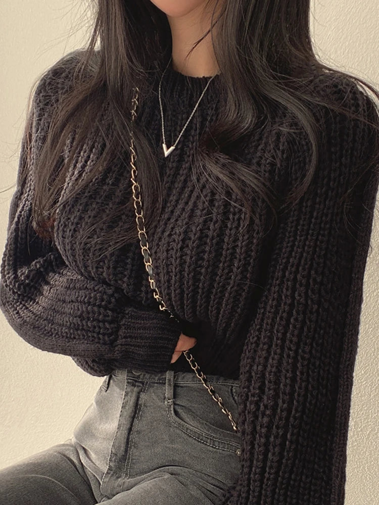 Lantern Sleeve Knit Sweater