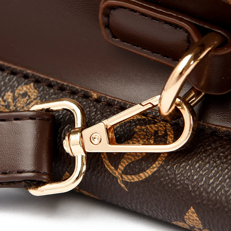 Kangaroo Print Leather Shoulder Bag