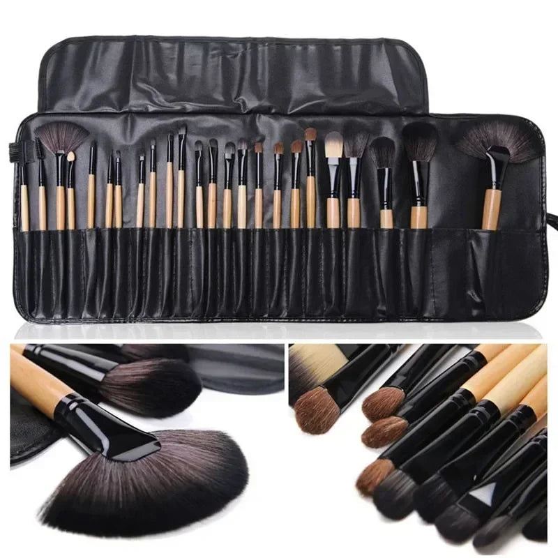 Professional Makeup Brush Set - 24 Pieces with Bag