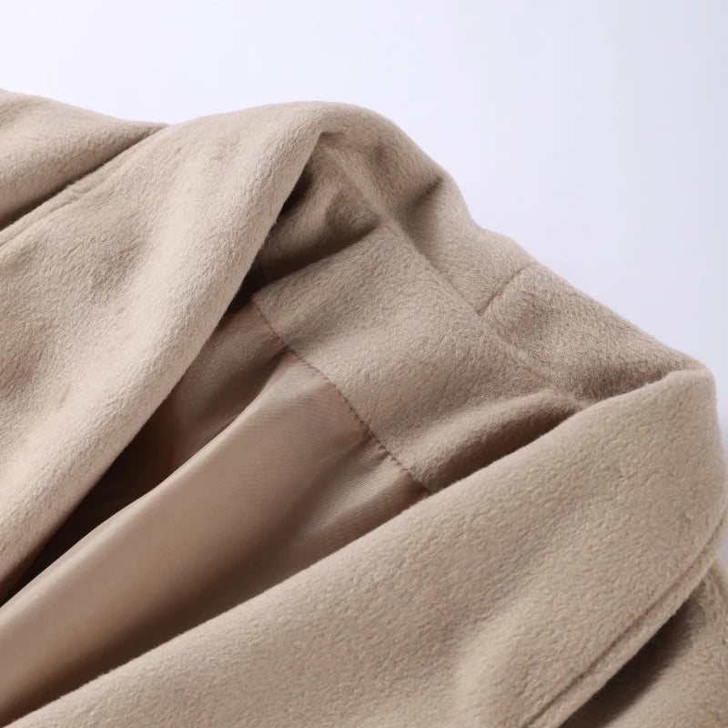 Woolen Coat with Faux Fur Sleeves